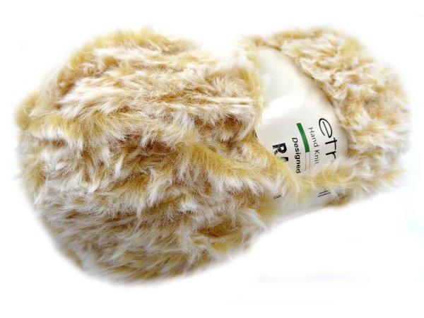 Rabbit 718 mix MIODOWY BIAŁY włóczka Etrofil 100g 65m miła jak futerko królika włóczka na poduszki czapki