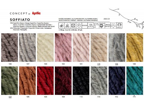 SOFFIATO 103 BORDO /CIEMNY CZERWONY piękna alpaka KATIA 100g 80m gruba miękka puszysta alpaca NOWOŚĆ 2023