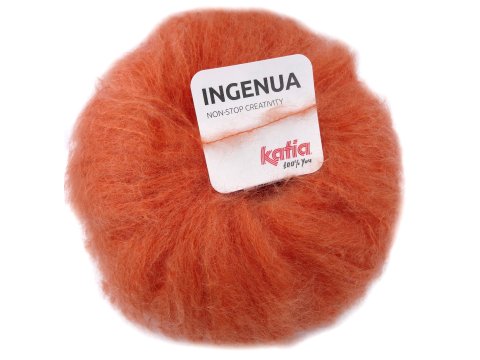 INGENUA 86 ORANGE POMARAŃCZOWY KAROTKA włóczka KATIA 50g 140m włóczki mohair delikatny milutki moherek sklep z włóczkami