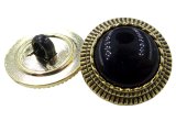 18mm Guziki ozdobne 20 sztuk kolor CZARNY/ZŁOTE guzik ozdobny do marynarki żakietu plastikowy na stopce