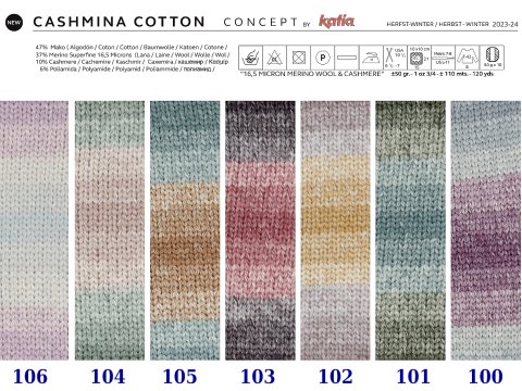 CASHMINA COTTON 104 MIX ŁOSOŚ ZIELONY  50g 110m KATIA miękka puszysta mieszanka wełny merino kaszmiru i bawełny LIMITED EDITION