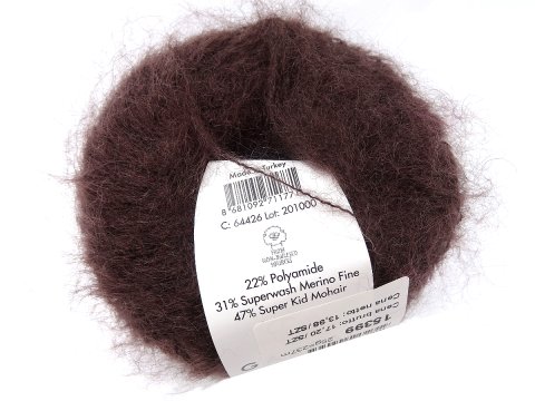 NEW SUPER KID MOHAIR włóczka Gazzal 26 GORZKA CZEKOLADA cena za 25g 237m moher na szale estońskie