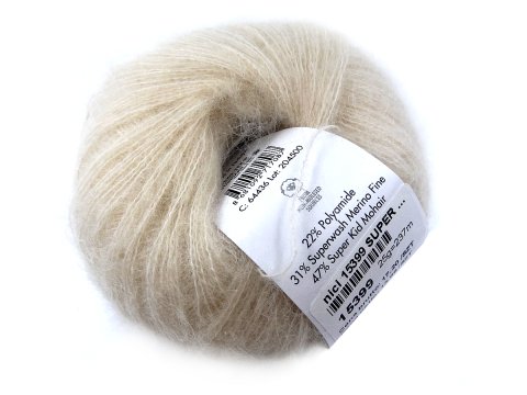 NEW SUPER KID MOHAIR włóczka Gazzal 36 BEŻOWA PERŁA cena za 25g 237m moher na szale estońskie