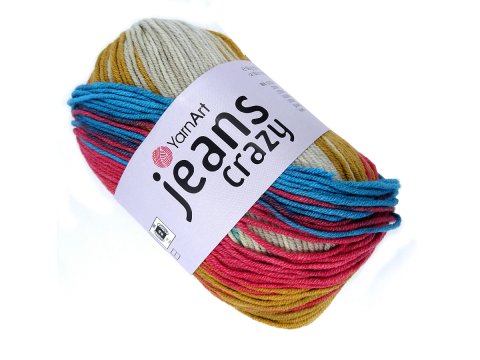 Jeans Crazy 8221 MIX TURKUS KORAL YarnArt 50g 160m mix cieniutkiej bawełny na letnie dzianiny maskotki Goldpol Warszawa