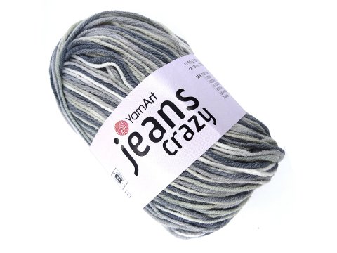 Jeans Crazy 7209 MIX SZARY YarnArt 50g 160m mix cieniutkiej bawełny na letnie dzianiny maskotki dostępne w Goldpol Warszawa