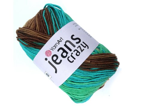 Jeans Crazy 8216 MIX MINT BRĄZ YarnArt 50g 160m mix cieniutkiej bawełny na letnie dzianiny maskotki dostępne w Goldpol Warszawa