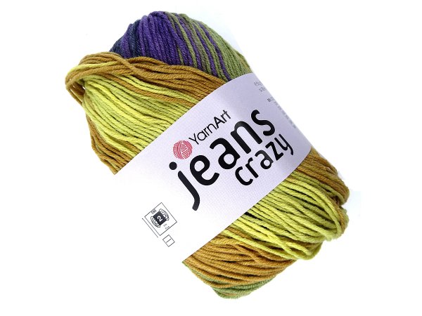 Jeans Crazy 8220 MIX FIOLET OLIWKA YarnArt 50g 160m mix cieniutkiej bawełny na letnie dzianiny maskotki dostępne w Goldpol