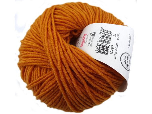 MERINO 100% 13 ORANGE włóczka Katia 50g 102m 100% wełna merynos sklep z włóczkami wełnianymi