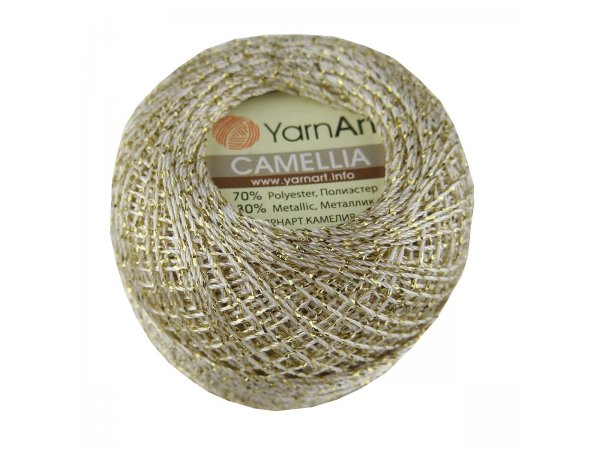 CAMELLIA 20g 190m PLATYNA 430 kordonek metalizowany YarnArt hurtownia kordonków Warszawa