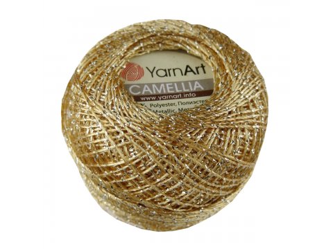 CAMELLIA 20g 190m ZŁOTY ŻÓŁTY 419 kordonek metalizowany YarnArt hurtownia kordonków Warszawa