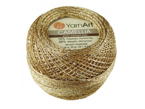 CAMELLIA 20g 190m ZŁOTY 2440 kordonek metalizowany YarnArt wszystkie kolory kordonka pasmanteria GOLD-POL