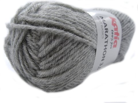 MARATHON 3,5 włóczka 10 SZARY NAJJAŚNIESZY 50g 125m KATIA na żakardy delikatna dla dzieci włóczki na sweterki nie gryzie OUTLET