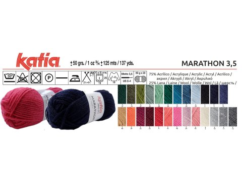 MARATHON 3,5 włóczka 6  BRĄZ SPŁOWIAŁY 50g 125m KATIA na żakardy delikatna dla dzieci włóczki na sweterki nie gryzie OUTLET