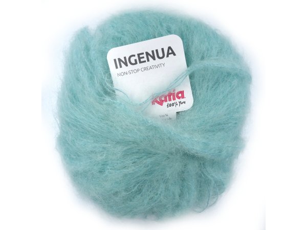 INGENUA 84 AQUA SPŁOWIAŁY włóczka KATIA 50g 140m włóczki mohair delikatny milutki moherek sklep z włóczkami