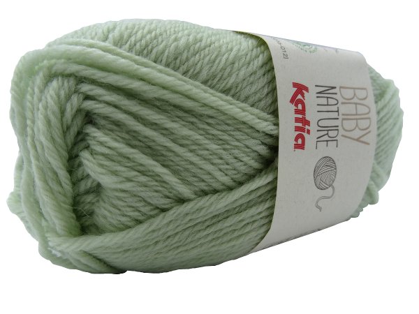 BABY NATURE 126 PISTACJA SPŁOWIAŁA JASNA włóczka KATIA 25g 110m wełna merino 100% dla niemowląt certyfikat ICEA GOTS