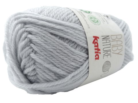 BABY NATURE 123 SZARY JASNY włóczka KATIA 25g 110m wełna merino 100% dla niemowląt certyfikat ICEA GOTS