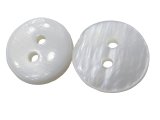 11mm Guziki AKOJA z masy perłowej BIAŁE PERŁOWE JASNE ECRU cena za 10 sztuk K404 guzik ozdobny eko dwie dziurki każdy jest inny