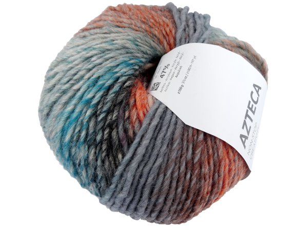 AZTECA 7894 MIX SZARY/MORSKI/CZARNY/ORANGE włóczka mix wełny KATIA 100g 180m wielokolorowa włóczki na kardigan NA ZAMÓWIENIE