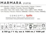 MARMARA bawełna z jedwabiem 104 MIX ZIELONY 50g 100m 23% jedwab 65% bawełna 12% wiskoza włóczka eko