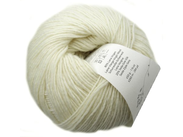 SILKY LACE 152 BIEL WEŁNY OFF WHITE ECRU włóczka Concept by Katia 50g 260m wełna merynos z jedwabiem sklep z włóczkami Katii