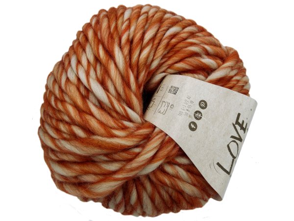 LOVE WOOL TONES 206 MELANŻ ECRU ORANGE / RUDY włóczka KATIA 100g 50m sklep z włóczkami wełna czesankowa z alpacą 100% wełny