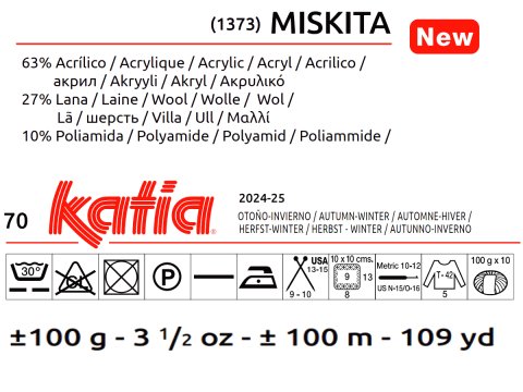 MISKITA 101MIX TĘCZA włóczka Katia 100g 100m miks wełny i akrylu w multi kolorach NOWOŚĆ 2024/2024 sklep z włóczkami Katii
