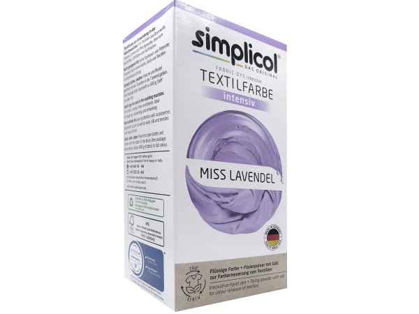 Farba do tkanin SIMPLICOL MISS LAVENDER opk na 600g tkaniny do pofarbowania z surowców naturalnych nie nadaje się do poliestru