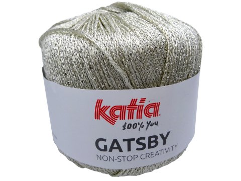 GATSBY włóczka glamour 43 PLATYNOWY BEŻ+SREBRNY 50g 118m mix wiskozy fantazyjna na chusty bluzeczki sylwester sklep z włóczkami