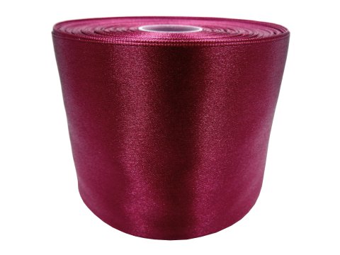 75mm Wstążka atłasowa 108 BORDO rolka 25m z pięknym połyskiem gęsto tkana mięsista 100% nylon rzadkość wśród tasiemek satynowych