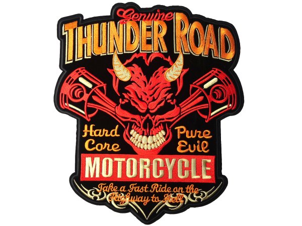 THUNDER ROAD 1 szt B-469 Naszywki termo duże  haftowane moto biker do kurtki tył kamizelki największy wybór w Warszawie