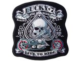 LIVE TO RIDE LUCKY 7 1szt B-468 Naszywki termo duże  haftowane moto biker do kurtki tył kamizelki największy wybór w Warszawie