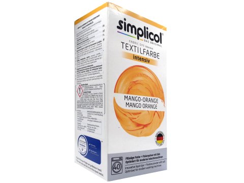 Farba do tkanin SIMPLICOL MANGO-ORANGE opk na 600g tkaniny do pofarbowania z sur naturalnych nie nadaje się do poliestru