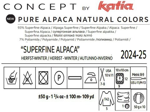 Pure Alpaca Natural Colors 100 BEŻE BRĄZY KATIA 50g 100m włóczka SUPERFINE ALPACA nowość na 2024/2025