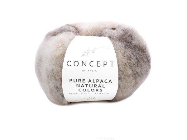 Pure Alpaca Natural Colors 101 ECRU BRĄZY KATIA 50g 100m włóczka SUPERFINE ALPACA nowość na 2024/2025