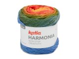 HARMONIA bawełna 217 ORANGE/RED/OLIVE MIX 100% coton niespotykany melanż włóczka KATIA 150g 540m delikatna ombre