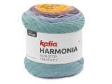 HARMONIA bawełna 215 BŁĘKIT/ORANGE/VIOLET MIX 100% cotton niespotykany melanż włóczka KATIA 150g 540m delikatna ombre