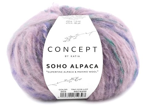 SOHO ALPACA 303 RÓŻ/NIEBIESKI/MORSKI włóczka KATIA 50g 70m mix alpaki włóczki NOWOŚĆ 2024/25 sklep z wełną GOLD-POL