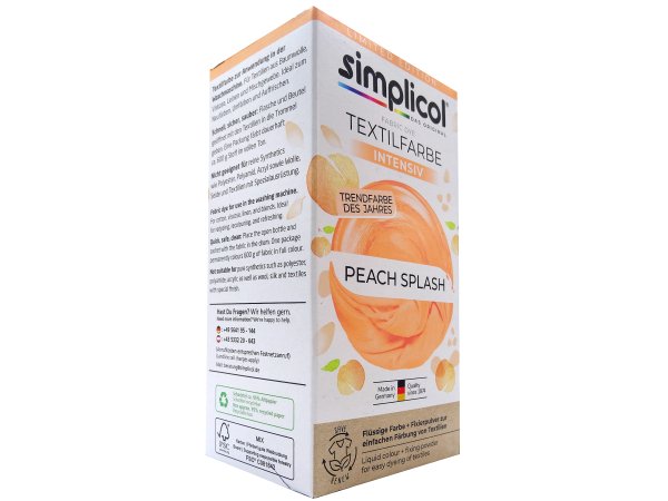 Farba do tkanin SIMPLICOL PEACH-SPLASH opk na 600g tkaniny do pofarbowania z sur naturalnych nie nadaje się do poliestru