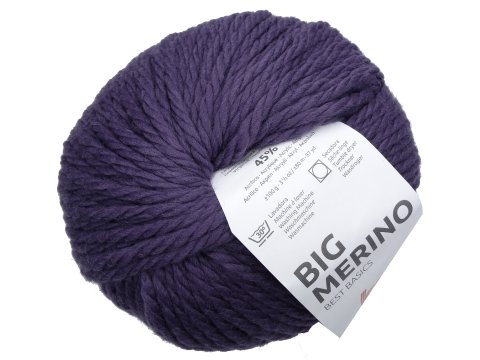 Big Merino 61 CIEMNY FIOLET 100g 80m włóczka Katia puszysta gruba wełna merino extrafine na czapki swetry