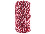 Sznurek 3mm BY GOLD-POL 2PLY cena za 100m kolor BIAŁO-CZERWONY/ CHRISTMAS RED sznurek bawełniany sklep warszawa