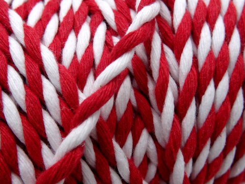 Sznurek 3mm BY GOLD-POL 2PLY cena za 100m kolor BIAŁO-CZERWONY/ CHRISTMAS RED sznurek bawełniany sklep warszawa