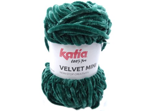 VELVET MINI 205 ZIELONA BUTELKA włóczka Katia 50g 75m welur welurowa włóczki na maskotki dla dzieci kocyk czapkę sweterek