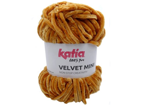 VELVET MINI 203 MIODOWY włóczka Katia 50g 75m welur welurowa włóczki na maskotki dla dzieci kocyk czapkę sweterek