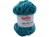 VELVET MINI 207 MORSKI TURKUS włóczka Katia 50g 75m welur welurowa włóczki na maskotki dla dzieci kocyk czapkę sweterek