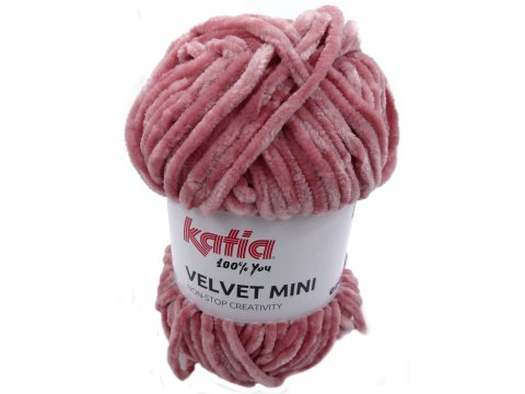 VELVET MINI 212 RÓŻ INDYJSKI włóczka Katia 50g 75m welur welurowa włóczki na maskotki dla dzieci kocyk czapkę sweterek