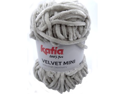 VELVET MINI 209 JASNY SZARY włóczka Katia 50g 75m welur welurowa włóczki na maskotki dla dzieci kocyk czapkę sweterek