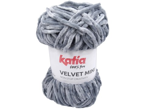 VELVET MINI 215 CIEMNY SZARY włóczka Katia 50g 75m welur welurowa włóczki na maskotki dla dzieci kocyk czapkę sweterek