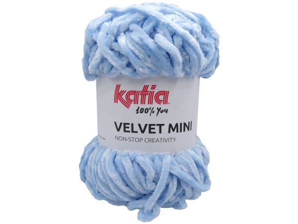 VELVET MINI 219 BŁĘKITNY  włóczka Katia 50g 75m welur welurowa włóczki na maskotki dla dzieci kocyk czapkę sweterek