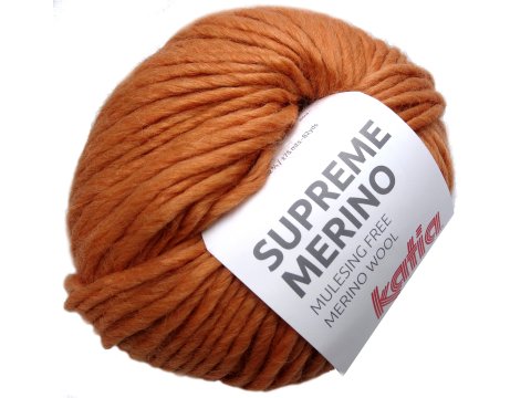 SUPREME MERINO 104 POMARAŃCZOWY ORANGE 50g 75m Katia włóczka 55% merino/alpaka wełna czesankowa mulesing free sklep z włóczkami