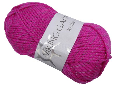 REFLEX włóczka 463 RÓŻ PINK Viking Garn 50g 84m mix wełny z odblaskiem na opaskę czapkę dla biegaczy sklep GOLD-POL Warszawa